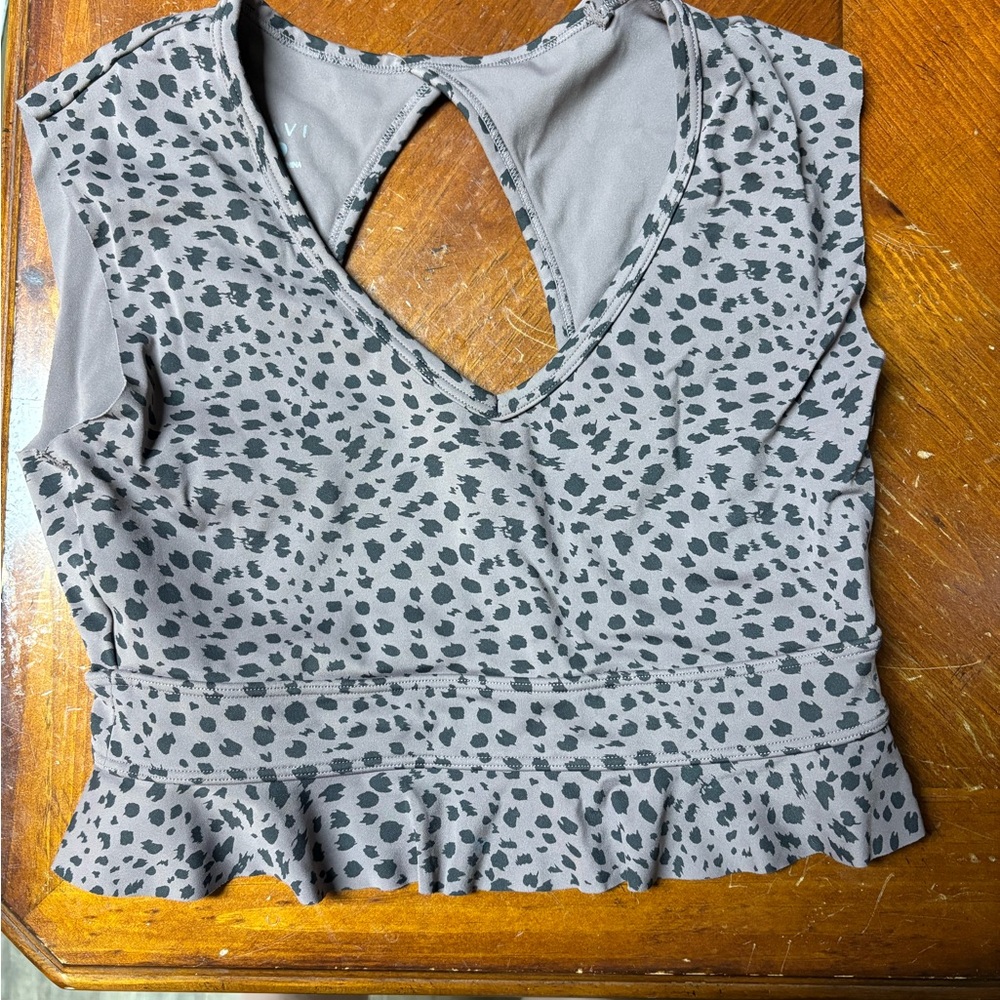 Gray Leopard Print Women's Top